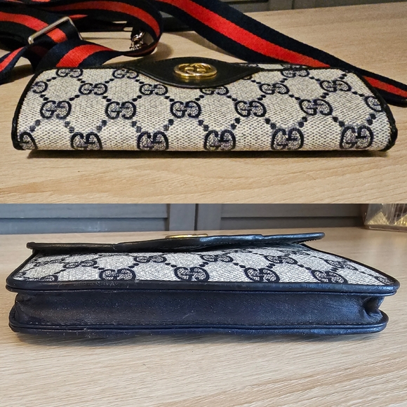 Authentic GUCCI Monogram GG Navy Blue Waist Bag or Crossbody - Picture 9 of 15